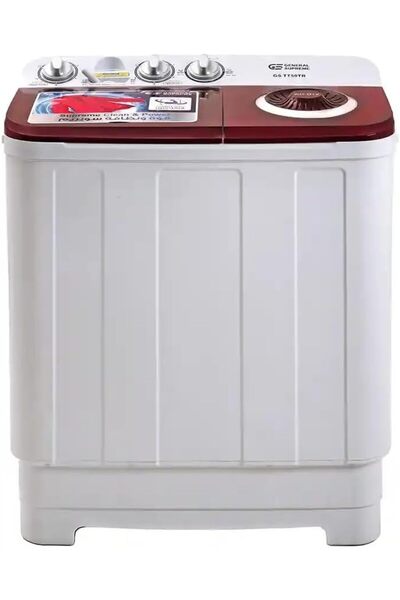 GS General Supreme غسالة جنرال سوبريم ذات حوضين سعة 5 كجم أبيض/أحمر