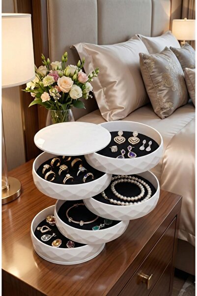 HomeBasics Takı Organizeri Diamond Dönebilen Kolye Yüzük Küpe Düzenleyici