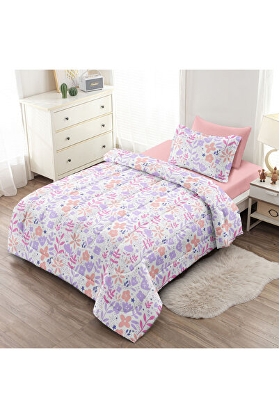 Orange Bed & Bath Colorful Flowers TWIN | Small Single Duvet Set (4 pieces)