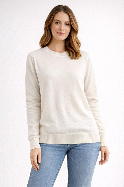 ModaPlaza Women's Pompom Patterned Knitwear Sweater 5826