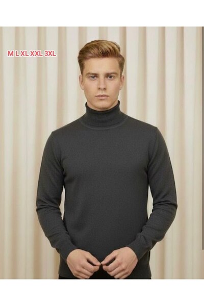STYLENEST Men's Turtleneck Slim Fit Knitwear Sweater – Long Sleeve – Winter Basic Sweater