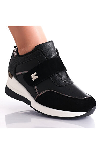 Botinelli Pantofi sport negri cu platformă pentru femei, din piele Bareni, mă...