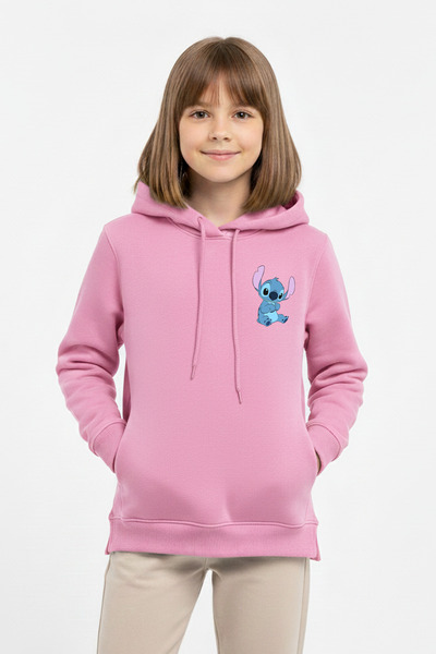 Vaxy Style سترة سويت شيرت للفتيات بشخصية ستيتش من الأمام والخلف مطبوع مبطن با...