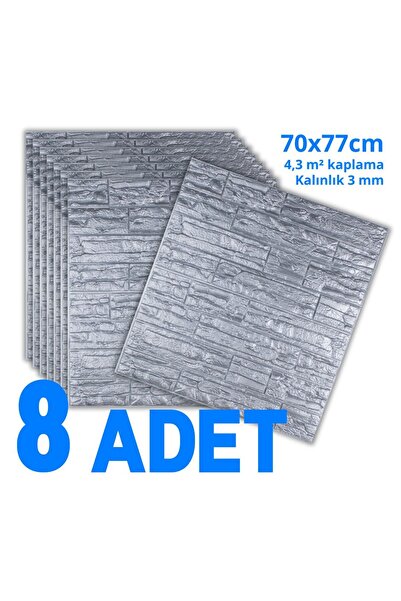 HORECA MARKET 3D Kendinden Yapışkanlı Duvar Kağıdı Strafor Köpük Grey 70x77 C...