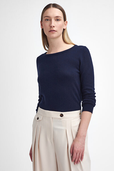 Barbour Pendle Crew Triko Kazak NY78 Navy/Hessian Tartan