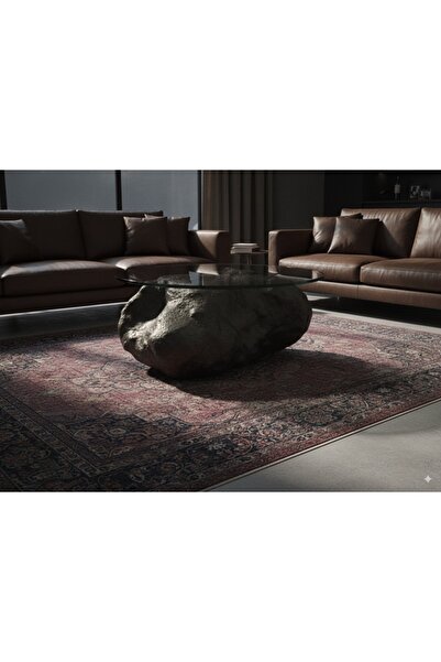 orienss El Yapımı Kaya Form Cam Orta Sehpa