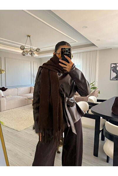 Telablanka Scarf Soft Textured Shoulder Shawl_Brown