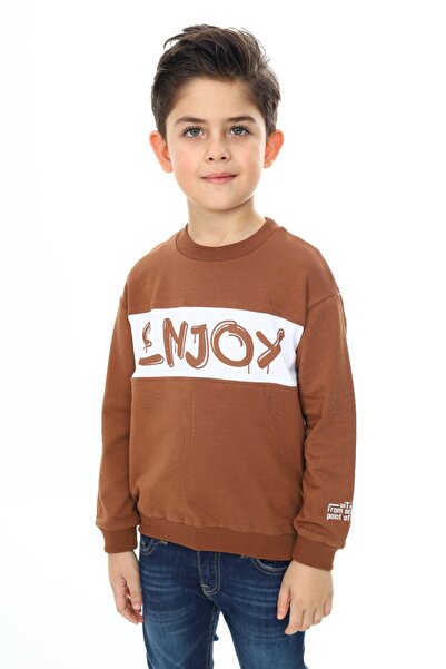 Toontoy Момчешка блуза с отпуснат крой, ниска яка и принт на раменете