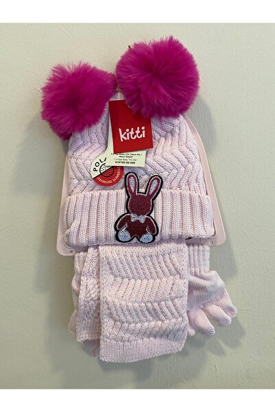Kitti 1-4 Yaş Çocuk Atkı Bere Eldiven Set