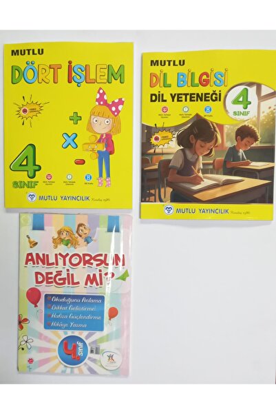 Mutlu Yayıncılık MUTLU YAYINLARI 4. SINIF DÖRT İŞLEM+DİL BİLGİSİ DİL YETENEĞİ...