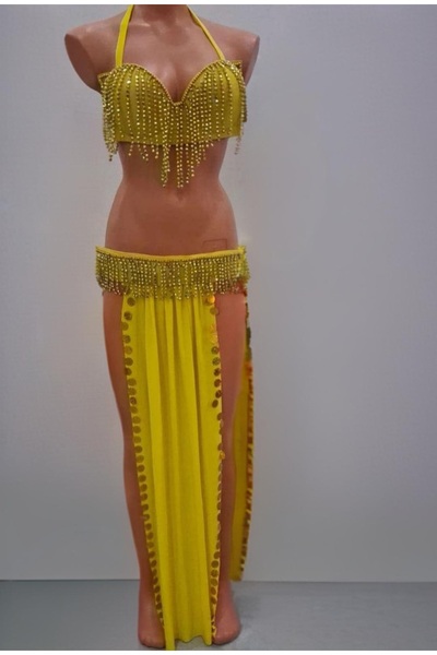 RAHAF TİCARET Sarı Oryantal Dans Kostümü