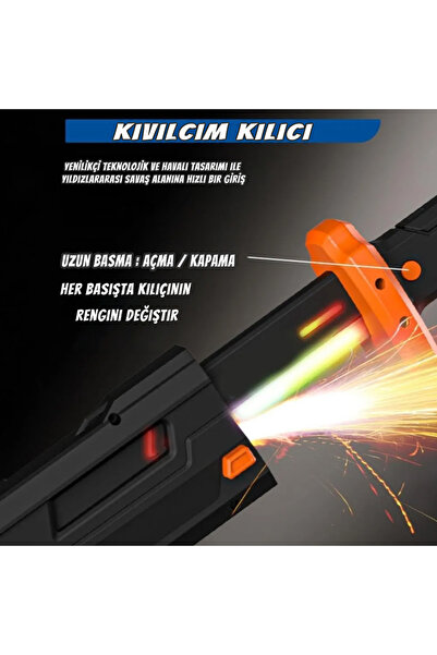 dreamtify 44 cm ışıklı Kıvılcım Çıkaran Oyuncak Kılıç – Renk Değiştiren LED I...