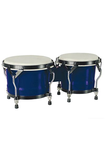 Hayman BG405BU Hardwood Bongos, 6.85” + 7.95”, natural leather, blue finish