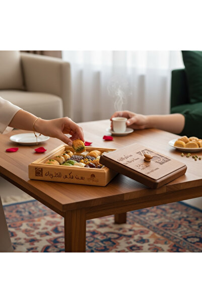 wood mix علب خشبية مخصصة للحلويات والضيافة - نقش شخصي