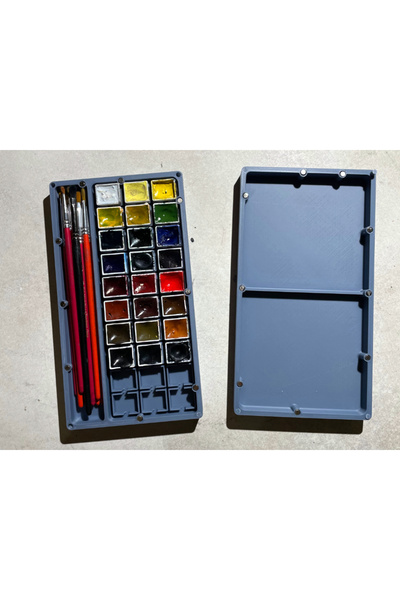 Artzone Професионална палитра за акварел 105x195 мм - отделение за четки