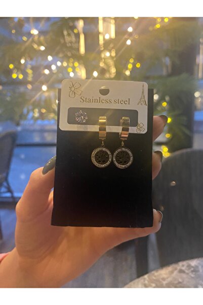 staınless steel KADIN Hayat ağacı Çelik setli küpe