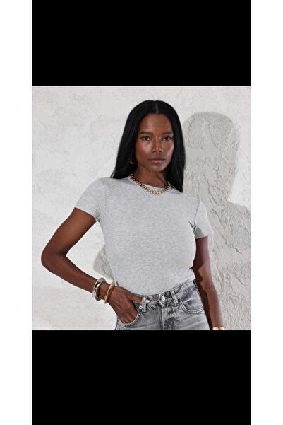 neslihansarıca T-Shirt, Gray T-Shirt, Crop T-Shirt