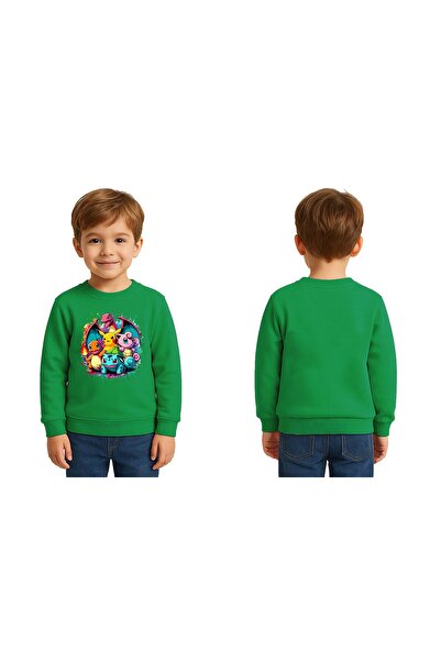 SEDİRLİ Unisex Pokemon cu imprimeu pentru copii Swae tricou 3 fire cu glugă