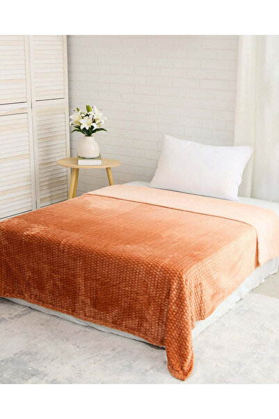 REDTAG Brown Jacquard Flannel Blanket