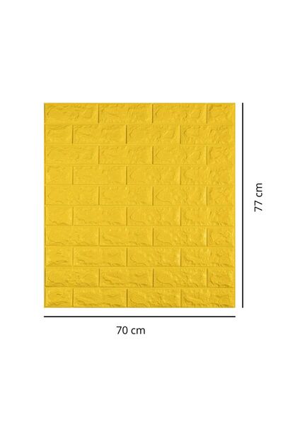 HORECA MARKET 3D Yapışkanlı Duvar Paneli Sarı 70x77 Ses Isı Yalıtımı