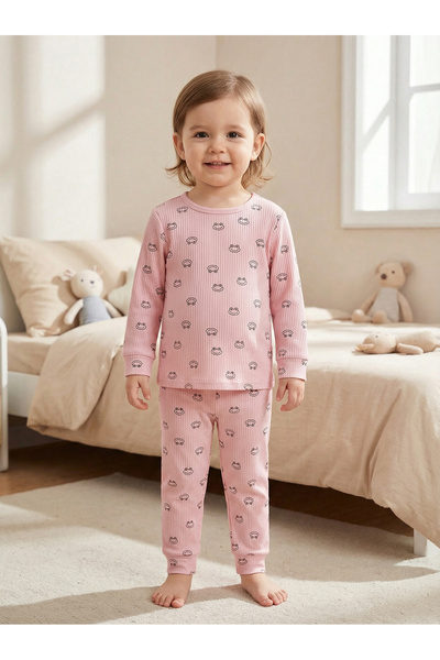 Shoebuo Set pijamale pentru fete cu model 100% bumbac