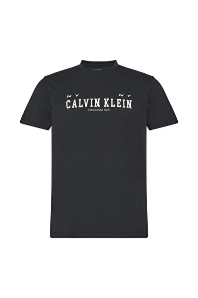 Calvin Klein Pánské černé tričko SS 30S WHSL CALVIN COLL WORD GRA