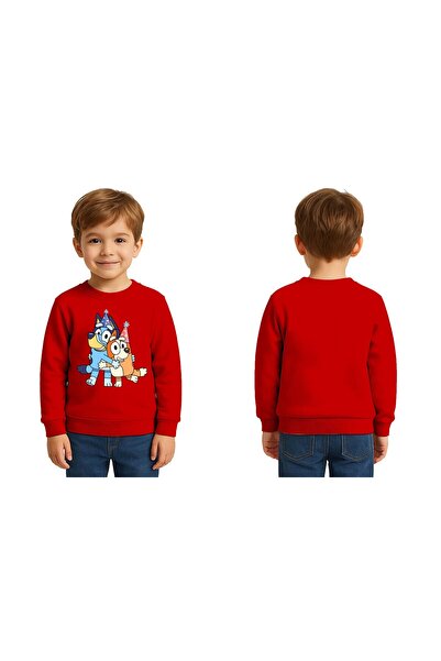 SEDİRLİ Unisex Bluey cu imprimeu pentru copii Swae tricou 3 fire cu borduri