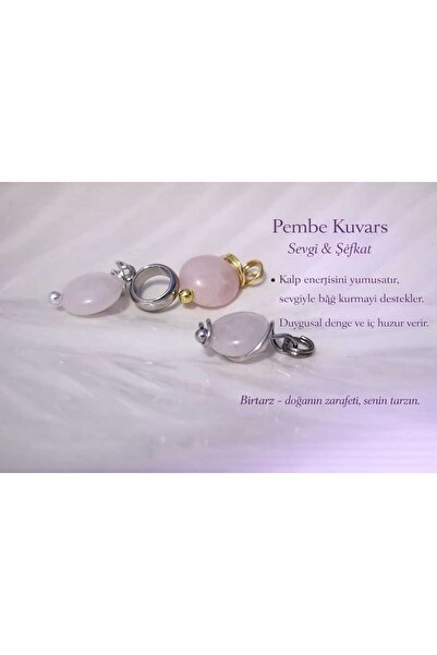 birtarz Doğaltaş Charm - Pink Quartz