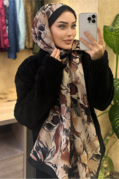 CUOCA LOUNGE Eskiz Çiçek Desenli Soft Pamuk Şal