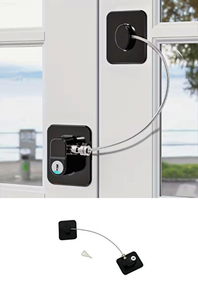 Vekorr Çelik Halatlı Çocuk Emniyet Kilidi Dolap Pencere Kapı Yüzey Plaka Tasa...