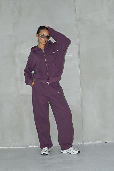 South Coast Fermuarlı Kapüşonlu Sweatshirt Ve İnce Kemerli Eşofman Pantolon T...