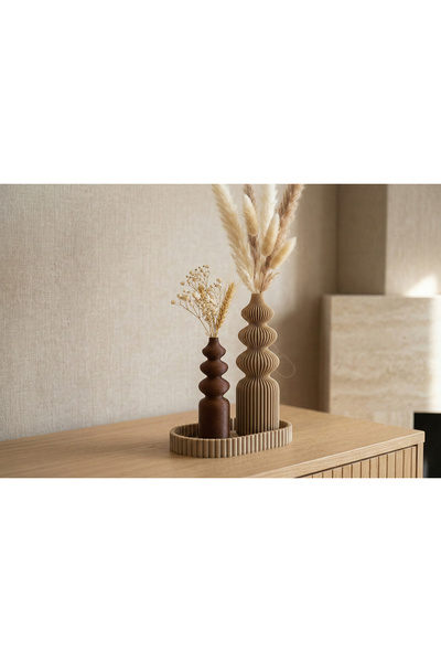 Bumerang3D İkili İskandinav Dekoratif Vazo Seti