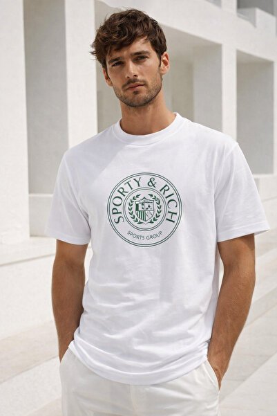 Rich Men's 100% Cotton Crew Neck Printed Short Sleeve Basic T-Shirt