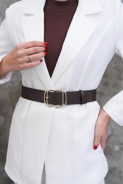 MODAM HİFA Gold Buckle Women's Belt Dress Belt Waist Belt Body Belt Trouser Belt