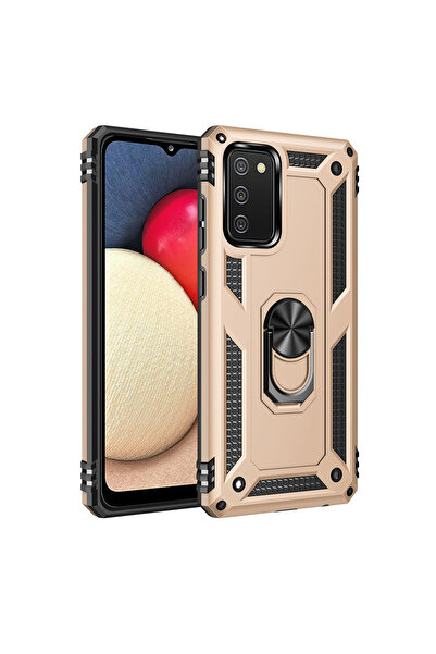 NewFace Samsung Galaxy A02S Case Sofia Silicone Cover with Ring - Gold