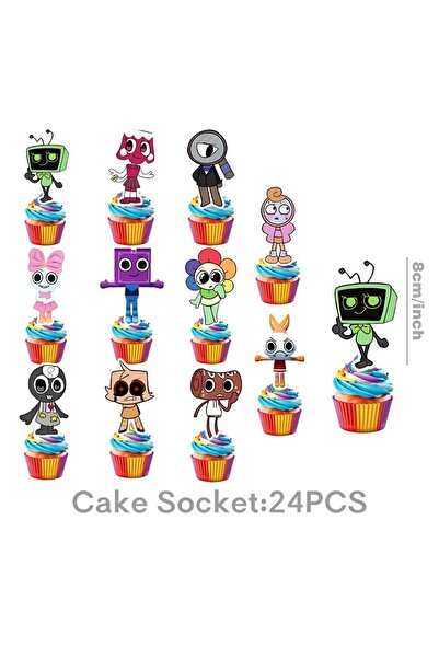 Choice مجموعة أخرى من 24 قطعة لتزيين الكيك، تتضمن أدوات مائدة، مفارش، أطباق، وأغطية كيك، وزينة حفلات أعياد الميلاد من داندي وورلدز.