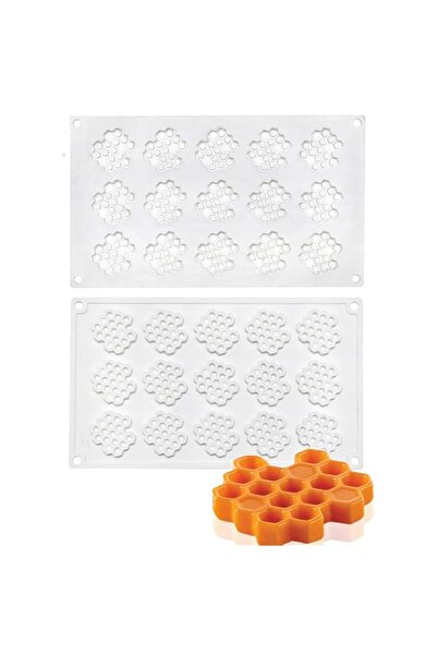 Generic 2 Pcs 15 Cavity Honeycomb Bee Silicone Fondant Mold,Bee Candy Silicon...