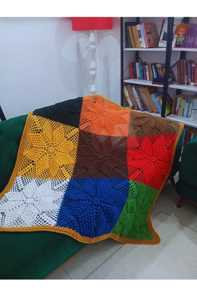 Gülşahın Tasarım Atölyesi Örgü Battaniye/koltuk şalı/tv battaniyesi