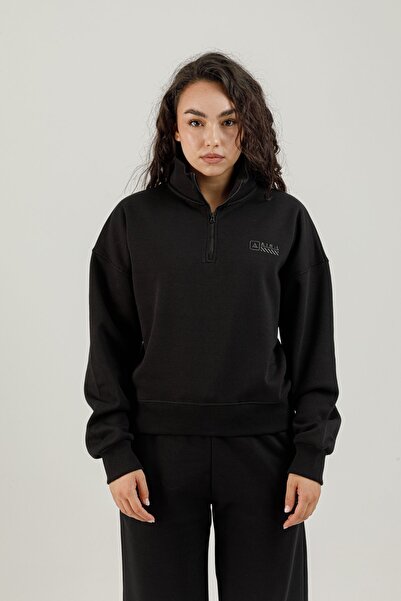 Airlife سترة نسائية من Border FZ.7 بسحاب نصفي ياقة مرتفعة متوسطة الطول باللون...