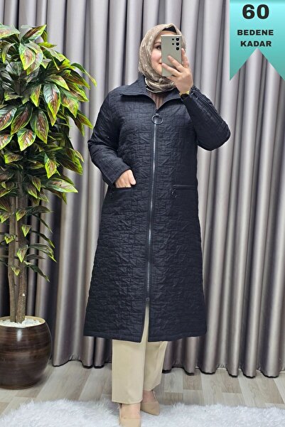 Elmas Tesettür Women's Clothing Plus Size Quilted Sleeve Zippered Cap