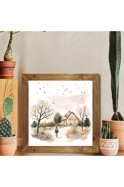 woodhomeworks One Piece Real Wooden Framed Decor Table Square