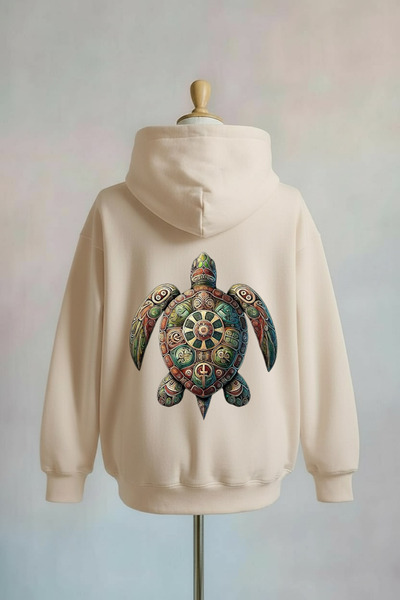 Vordevia مطبوع سترة قطنية مكونة من 3 خيوط O قصة فضفاضة K بغطاء رأس