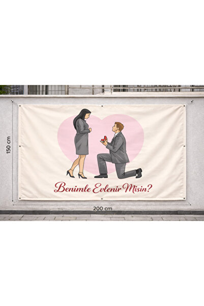 Rabadon Evlilik Teklifi Pankartı, Benimle Evlenir Misin,Özel Gün Pankart, Evl...