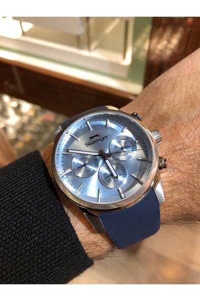 Slazenger Steel Case Silicone Band Calendar Waterproof Men's Wristwatch