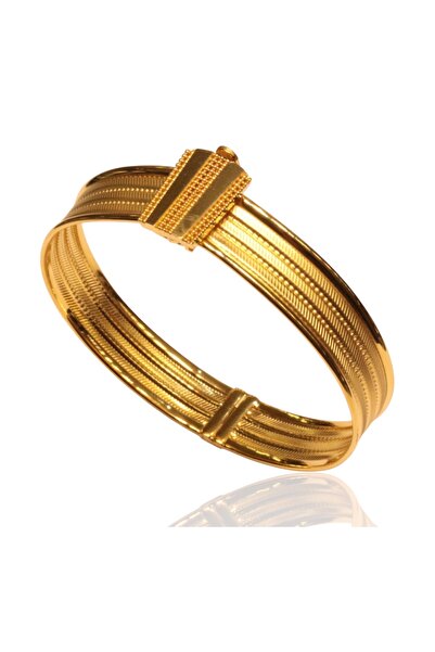 Hakan Güler Kuyumculuk Altın Trabzon Hasır Model Kelepçe Bilezik (3 Sıra 22 A...