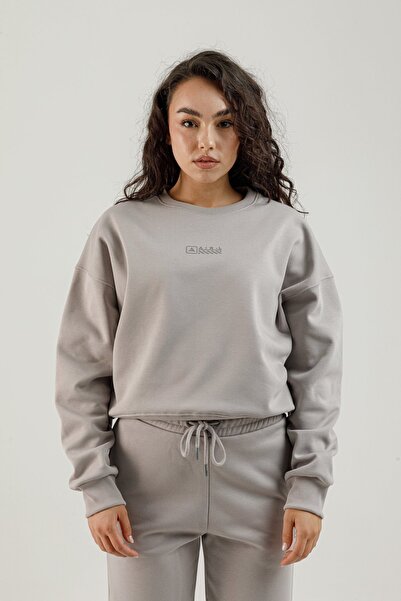 Airlife سترة نسائية بياقة دائرية من Border FZ.7 باللون الرمادي