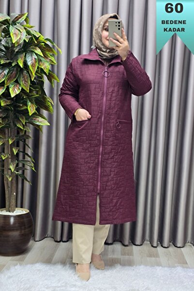 Elmas Tesettür Women's Clothing Plus Size Quilted Sleeve Zippered Cap