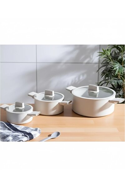 Rossel Premium Acar Ultimate Pro 3-Piece Masterkoch Ceramic Deep Pot Set 22-24-26cm