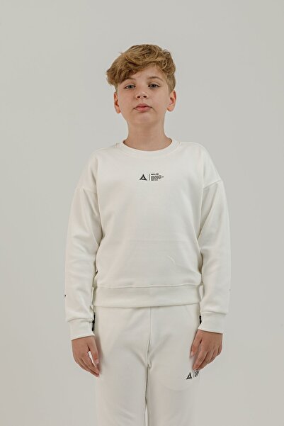 Airlife Clubby IR ZONE Sıfır Yaka Genç Çocuk Sweatshirt Beyaz
