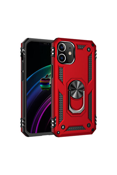 NewFace iPhone 12 Case Sofia Silicone Cover with Ring - Red